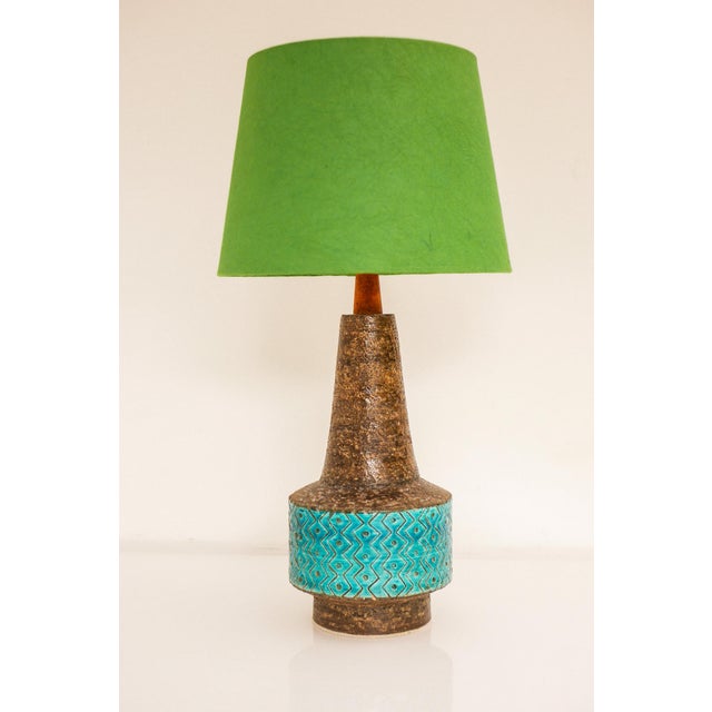 Bitossi Pottery Lamp in Rimini Blue Ceramic by Aldo Londi, Italy, 1970s For Sale - Image 16 of 18