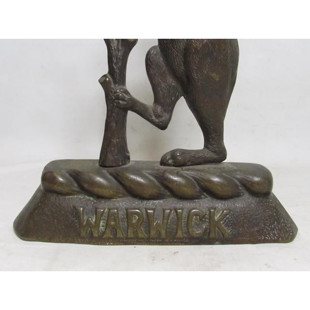 Antique Brass Warwick Bear Doorstop For Sale - Image 9 of 12