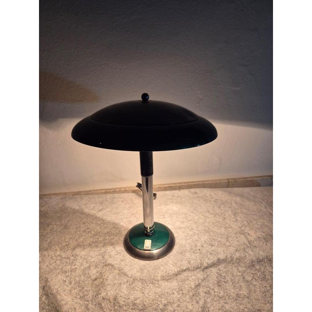 Green Art Deco Industrial Table Lamp, 1940 For Sale - Image 8 of 10