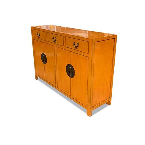 1990s Asian Long East Village Sideboard-Orange For Sale - Image 4 of 5