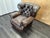 Rh Churchill Leather Chair With Nailheads Vintage Ebony Leather | Down-Feather Fill | Classic Depth For Sale In Columbus - Image 6 of 18