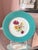 1940s Rare Set of Hand-Painted Minton Floral Dinner Plates With Aqua Band and Gilt Rim // Signed by Artist J Colclough // Set of 9 For Sale In Kansas City - Image 6 of 12