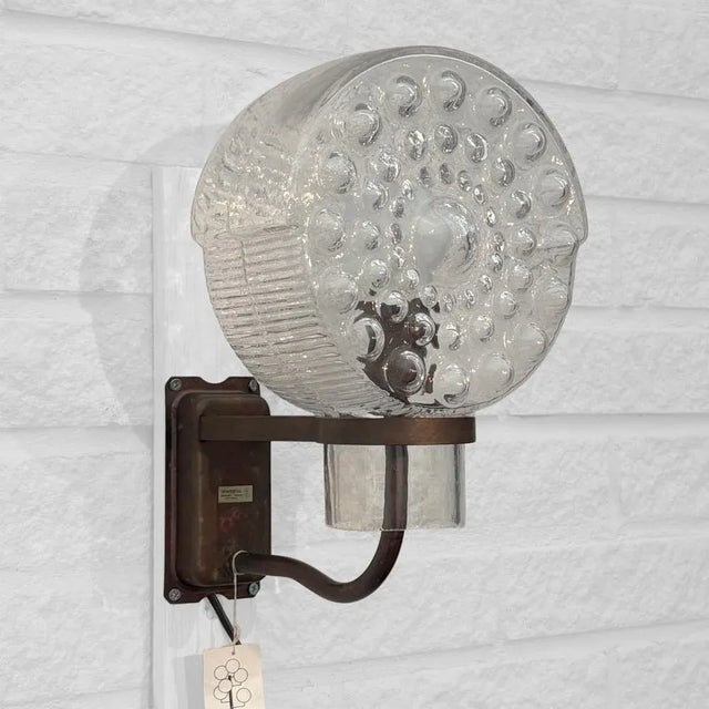 Mid-Century Modern Outdoor Facade Lamp in Copper and Glass from Westal, Sweden, 1960s For Sale - Image 3 of 14