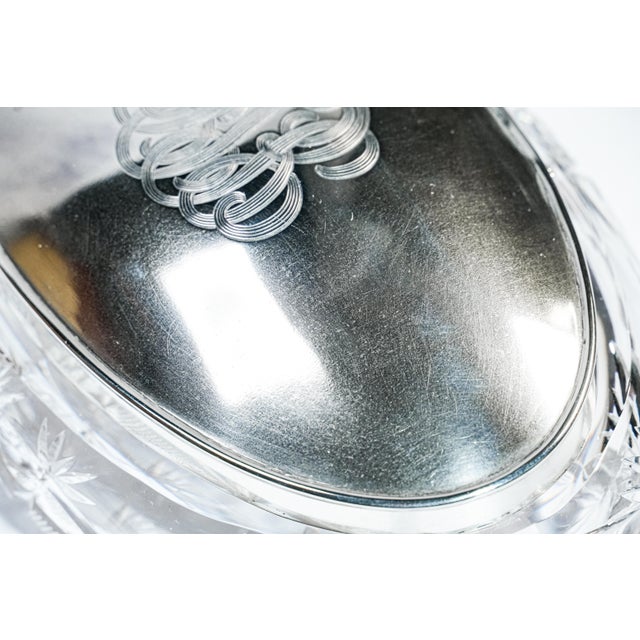 1930s Stunning Crystal Sterling Silver Antique Jewelry Dresser Vanity Box For Sale - Image 5 of 18