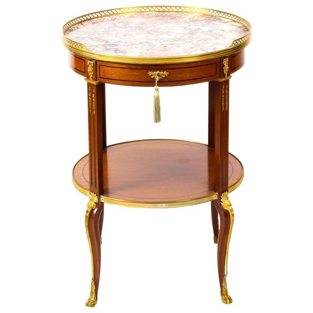 19th Century French Louis Revival Marble & Ormolu Occasional Table For Sale - Image 15 of 15
