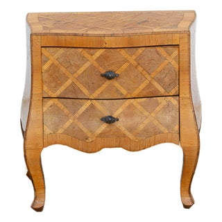 Mid-Century Petite Italian Walnut Nightstand For Sale