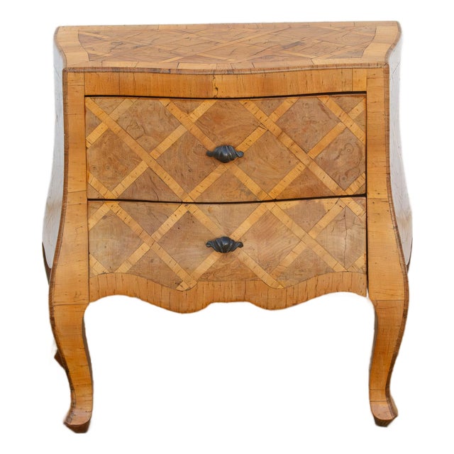 Mid-Century Petite Italian Walnut Nightstand For Sale