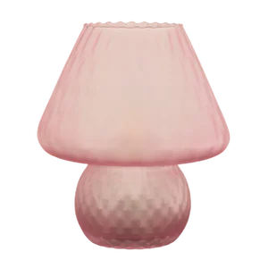 Pink Murano Glass Mushroom Table Lamp, Italy
