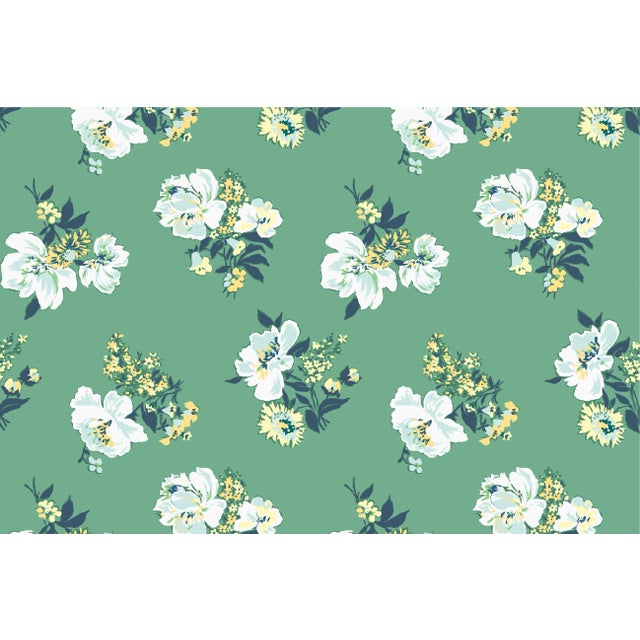 A 9.5" x 9.5" sample of Swans Island Jade Green Care Instructions: Pure Solvants Dry Cleaning