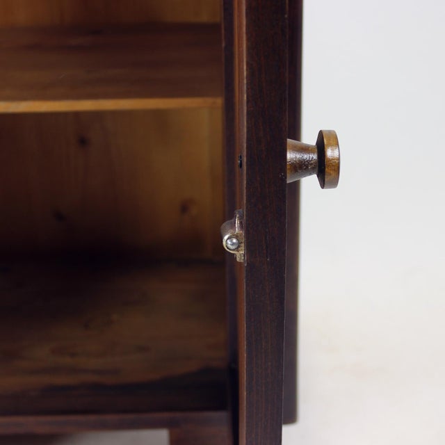 Tall Vintage Bedside Tables in Wood, Czechoslovakia, 1930s, Set of 2 For Sale - Image 3 of 16