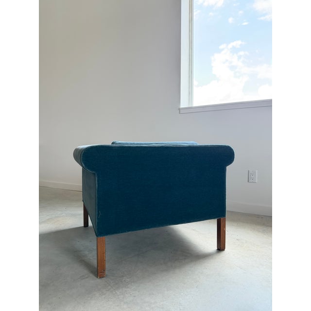Rare Charles McMurray Architect-Designed Geometric Form Lounge Chair in Mohair For Sale - Image 10 of 12
