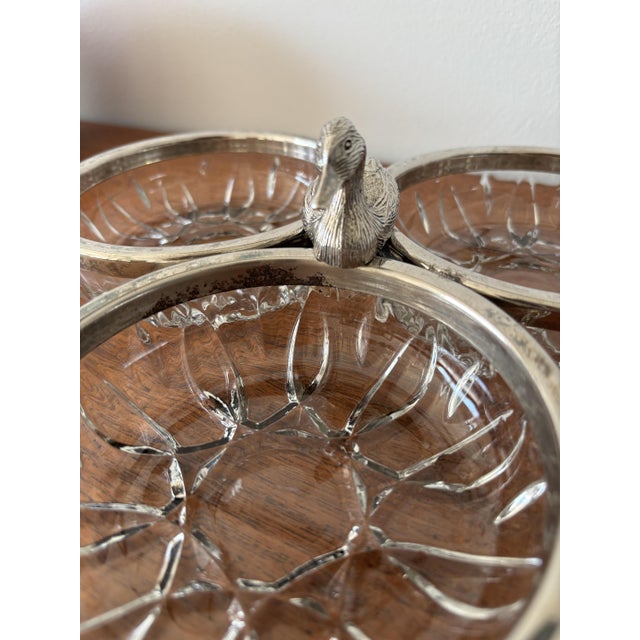 Vintage Glass and Stainless Steel Appetizer Platter, 1970s For Sale - Image 10 of 13