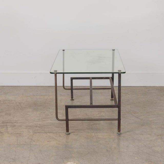 1940s French Iron and Glass Coffee Table For Sale In Los Angeles - Image 6 of 14