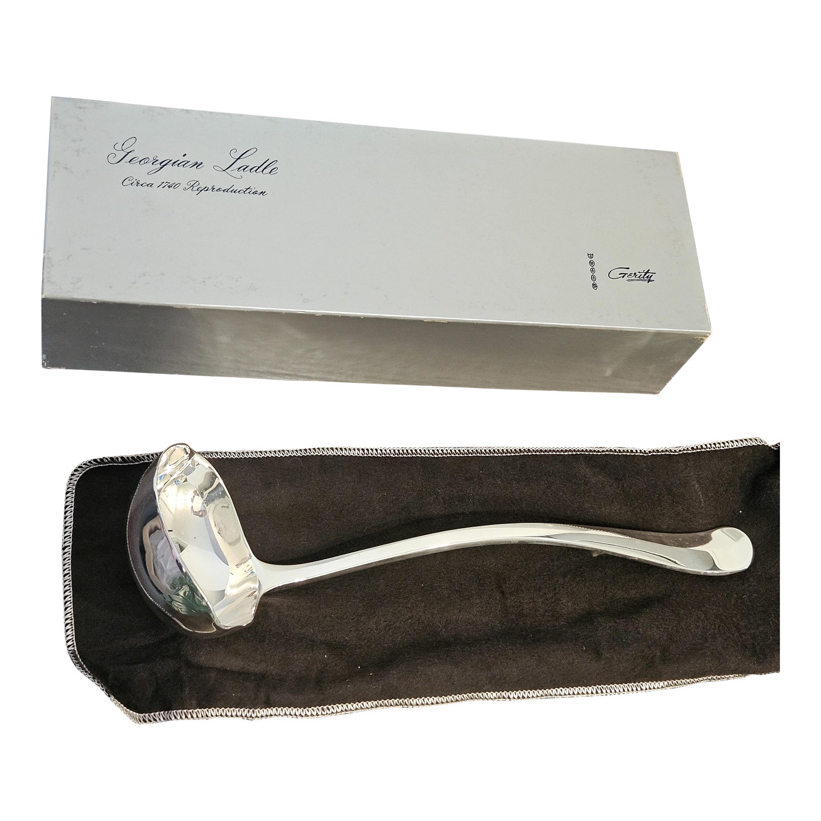 Gerity Silver Plate Punch Serving Ladle 1784 Wilkes Replica Georgian ...