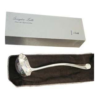 Gerity Silver Plate Punch Serving Ladle 1784 Wilkes Replica Georgian Rat Tail & Shell Design For Sale