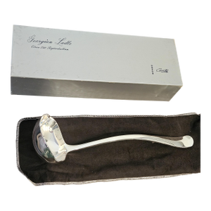 Gerity Silver Plate Punch Serving Ladle 1784 Wilkes Replica Georgian Rat Tail & Shell Design