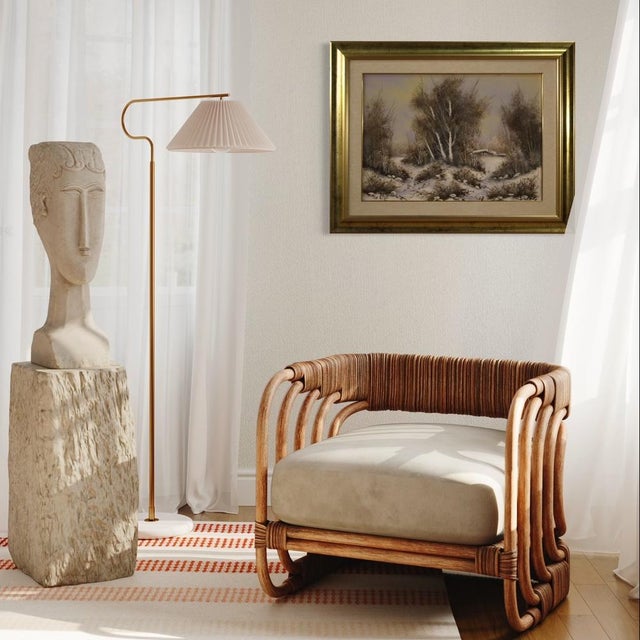 Italian Artist, Winter Landscape, 1970, Oil on Canvas, Framed For Sale - Image 8 of 16