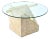 Round Glass Topped Tessellated Stone Brass Cantilever Coffee Table or Side Table For Sale