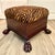 Mid-Century Regency Revival Paw Foot Ottoman in Tiger Upholstery For Sale - Image 10 of 11