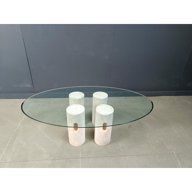 Vintage Travertine and Glass Coffee Table, 1970s For Sale - Image 17 of 18