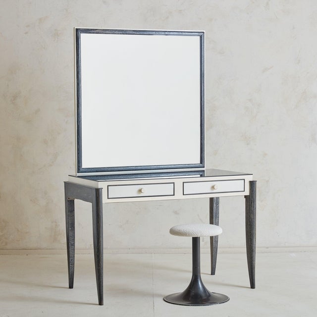 Mid 20th Century Vintage Art Deco Cerused Ebonized Wood Writing Desk For Sale - Image 5 of 11