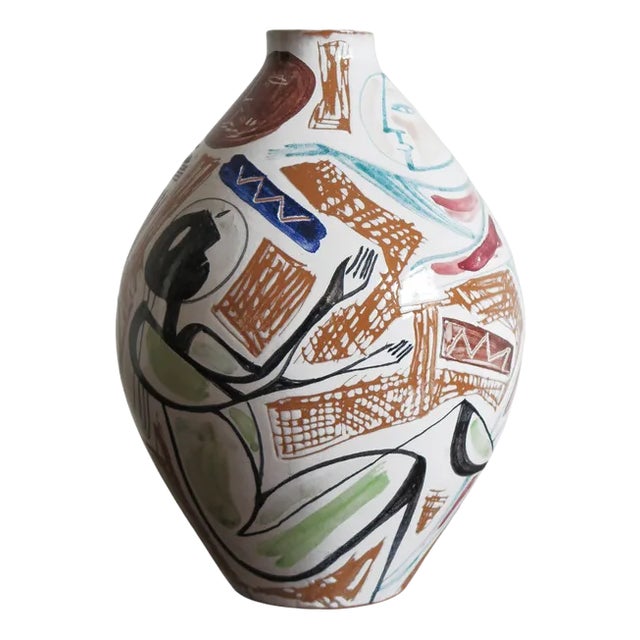 Italian Ceramic Vase by Elio Schiavon, 50s For Sale