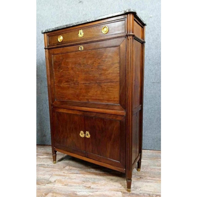 Parisian Louis XVI Secretary in Mahogany, 1760s For Sale - Image 4 of 6