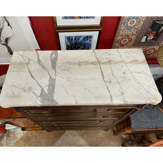 Antique French Semainier With Marble Top. Mid 19th C. For Sale In Tampa - Image 6 of 12