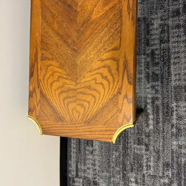 Lane Furniture Mid-Century Lane Furniture Wood and Brass Bench or Table For Sale - Image 4 of 8