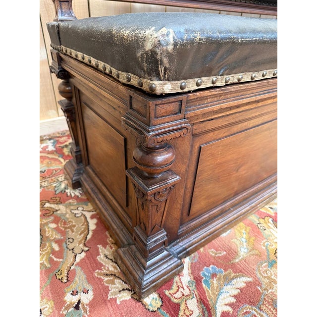 Renaissance Style Bench in Walnut For Sale - Image 3 of 9