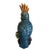 Mid-Century Modern Large Mid 20th Century Ceramic Parrot Bird Sculpture in Blue and Orange Polychrome Majolica For Sale - Image 3 of 7