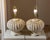 Contemporary Vintage 1980s Organic Modern Ribbed Woven Wicker Melon Table Lamps, a Pair For Sale - Image 3 of 14