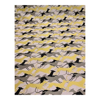 Schumacher Diamond Dogs Chartreuse 173720 Designer Fabric - 56.5 Yards For Sale