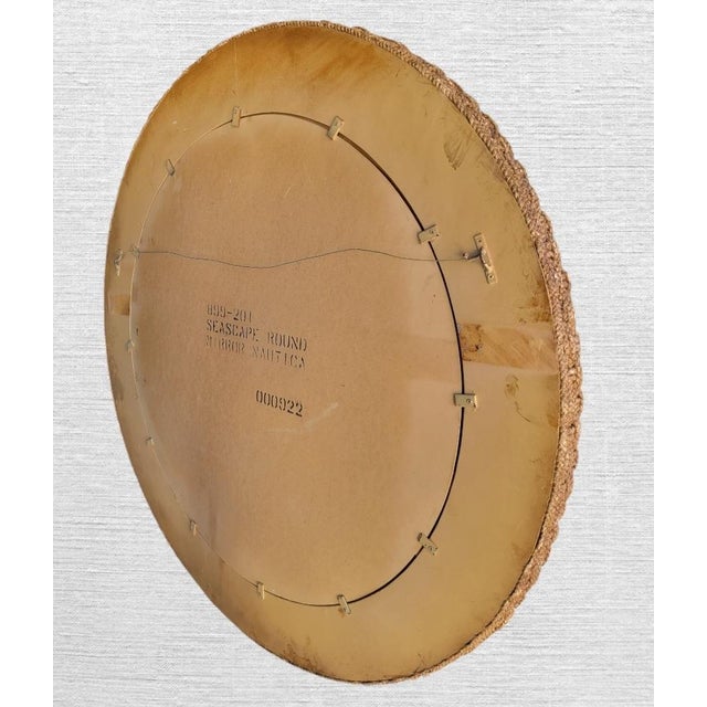 A massive over 4ft wide and 4ft tall hefty braided jute Coastal regency wall mirror. The mirror features a very thick wide...