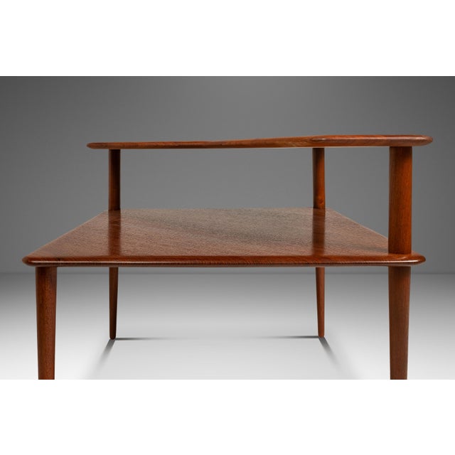 Danish Mid-Century Modern Two-Tiered 'Minerva' Table in Solid Teak Attributed to Peter Hvidt & Orla Mølgaard for France & Sons, Denmark, C. 1960s For Sale - Image 9 of 18