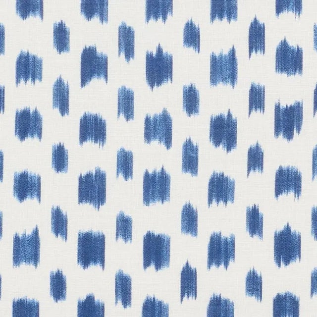 Rustic Sample - Schumacher Izmir Ikat Fabric in Blue For Sale - Image 3 of 3