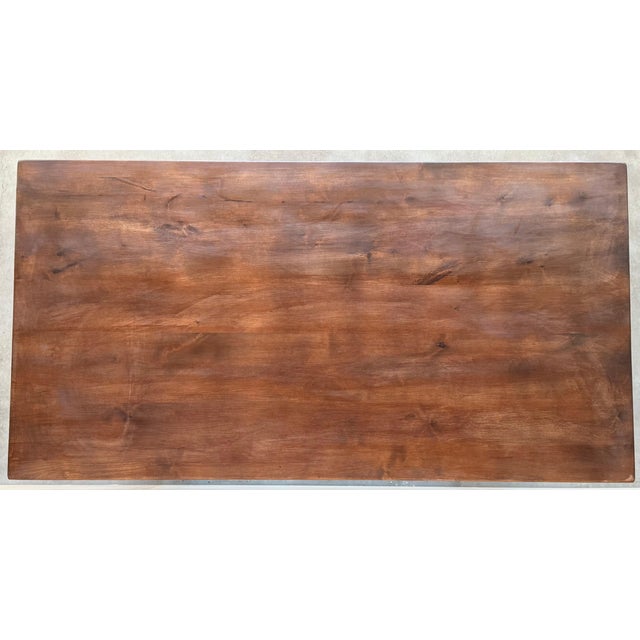 Baroque 20th Dining or Console Table of Walnut with Lyre Legs and Heavy Top, Spain For Sale - Image 3 of 18