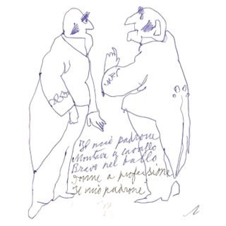 Mino Maccari, Godfather, Drawing in Ink, 1960s For Sale