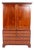 Georgian Linen Press Mahogany Wardrobe, 1800 For Sale