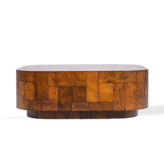 Mid 20th Century Paul Evans for Directional Mid Century Patchwork Burlwood Coffee Table For Sale - Image 5 of 7