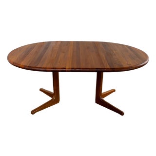Mid-20th Century Scandinavian Modern Dining Table Solid Teak Round to Oval Expanding by Glostrup Mobelfabrik For Sale