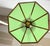 Vintage Brass & Green Glass Octagonal Three-Light Pendant Chandelier For Sale - Image 4 of 12