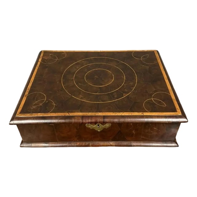 Large Antique Box in Precious Wood Marquetry, 1880 For Sale