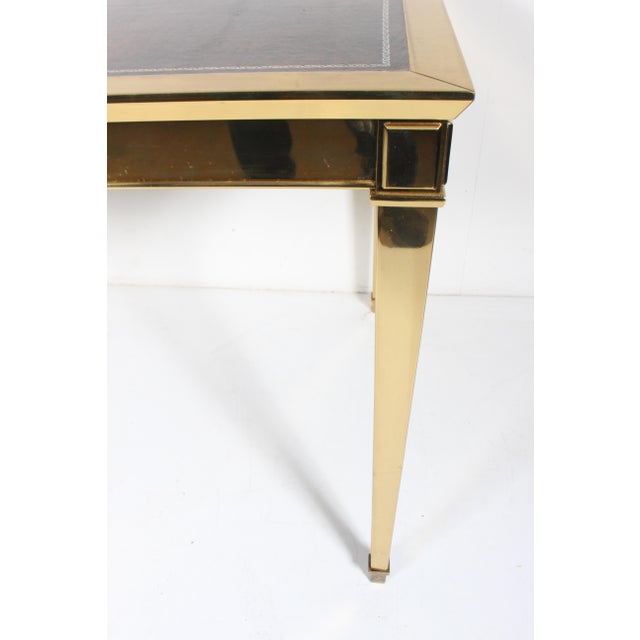 Italian Modern Brass Desk With Inset Bordered Leather Surface For Sale - Image 16 of 18