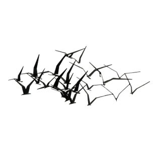 Mid-Century Modern C. Jeré "Flying Birds" Metal Wall Sculpture (1961) For Sale