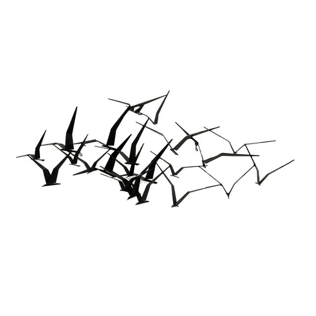 Mid-Century Modern C. Jeré "Flying Birds" Metal Wall Sculpture (1961) For Sale