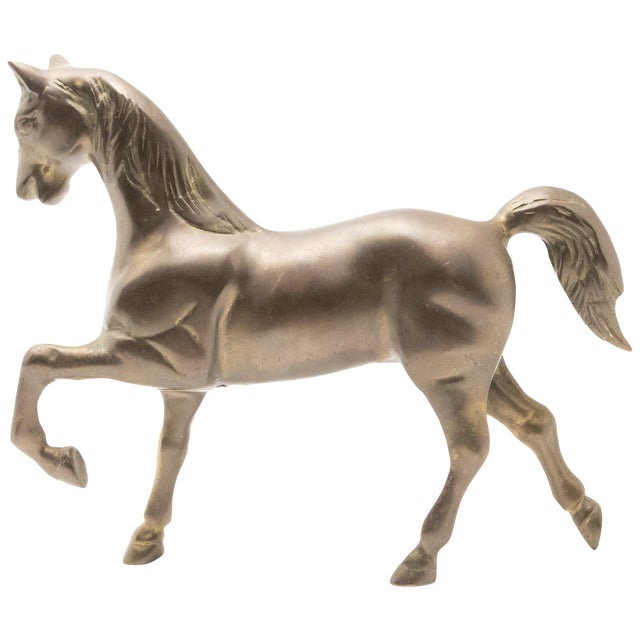 Solid Brass Standing Horse Figure For Sale