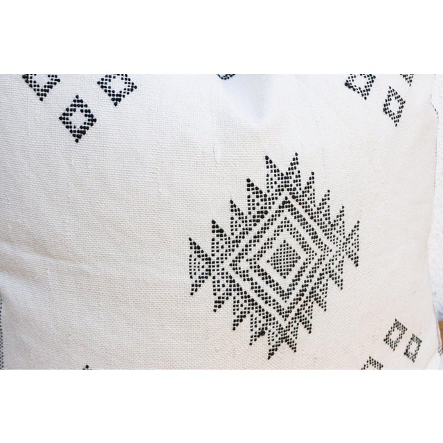 1990s 24" Casbah Charcoal Moroccan Silk Pillow For Sale - Image 5 of 7