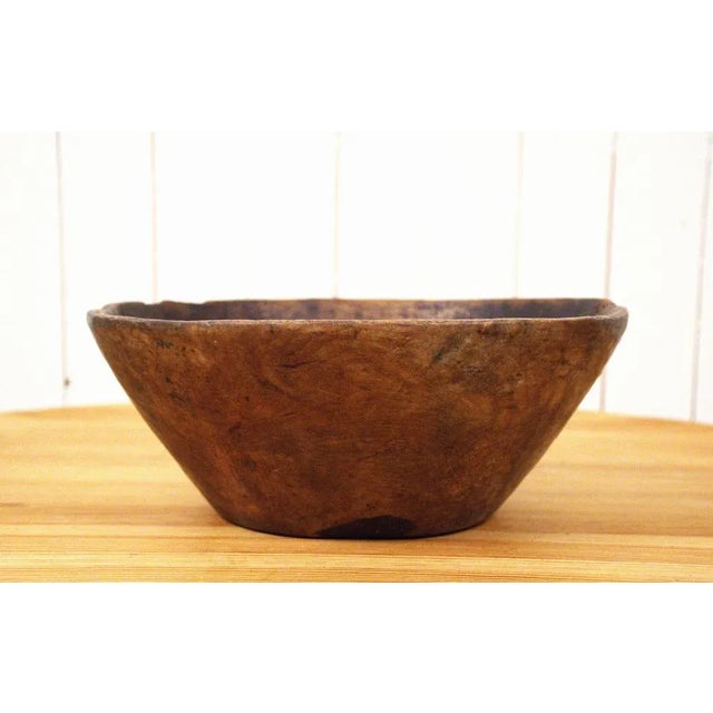 Large Swedish Folklore Carved Birchwood Bowl For Sale - Image 6 of 12