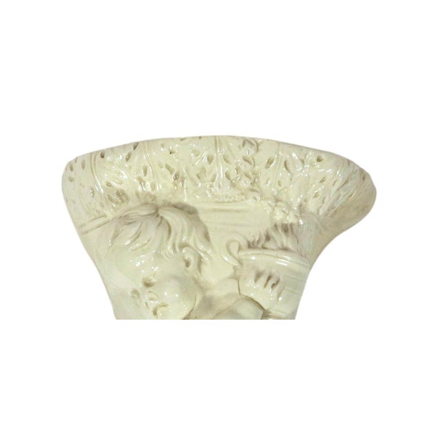 English English Creamware Cornucopia Wall Pocket With a Cherub Emblematic of Autumn, Circa 1790 For Sale - Image 3 of 10